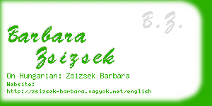 barbara zsizsek business card